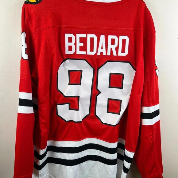 NWOT Connor Bedard #98 Chicago Blackhawks 2017 NHL Men's Breakaway Jersey Size L - Picture 2 of 8